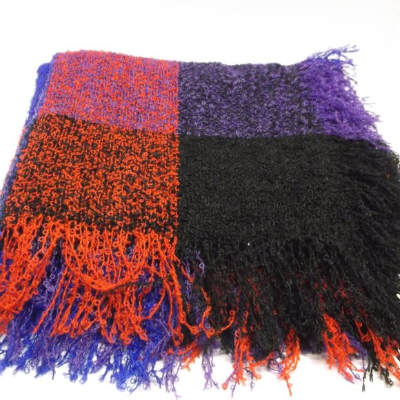 NWT Blue, Red 42" Square Boucle Scarf Gift - Picture 1 of 3